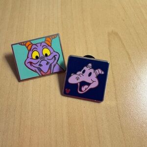 Disney Pins - Set of 2 Figment the Dragon Faces Collectible Pins 2014 and 2016